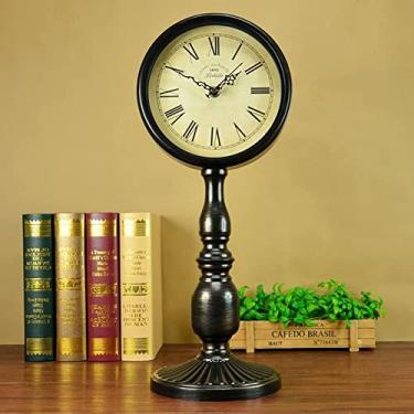 Imagem de Relógio de cornija, mesa de cabeceira moderna sem tique-taque, relógio de mesa silencioso para prateleira de decoração de sala de estar, mesa de trabalho