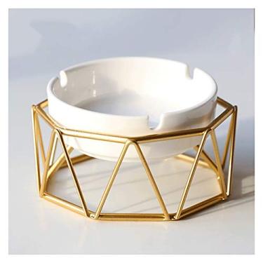 Imagem de Cinzeiro de mesa suporte de ferro forjado cinzeiro de cerâmica doméstico sala de estar mesa de centro cinzeiro ornamentos bar restaurante cinzeiros portáteis cinzeiros (tamanho: 1) ()