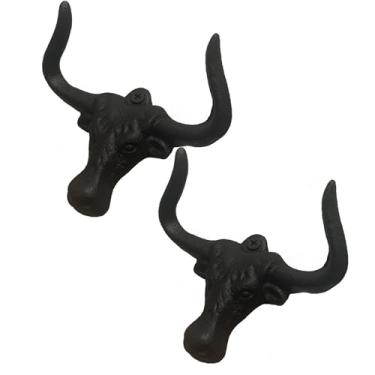 Imagem de Suporte de chapéu de cowboy para parede, 2 unidades, suporte de chapéu de caubói, suporte de ferro fundido, ganchos para chapéu de vaqueira, decoração vintage de parede ocidental, para banheiro