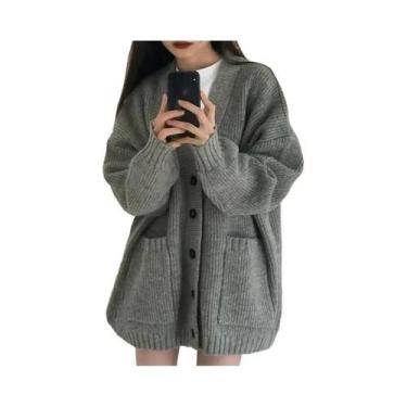 Imagem de Cardigan Feminino Coreano Com Decote Em V, Estilo Japonês, Suéter De M