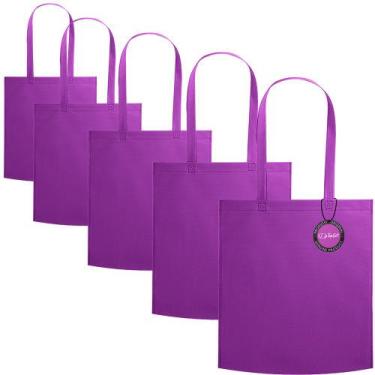 Imagem de Kit 5x Sacola Ecobag em TNT Premium Termo Selado 38x41cm Aid TopGet, R