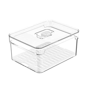 Imagem de Organizador De Geladeira 2,2L Organizador Clear Fresh Com Bandeja De Drenagem E Respiradouro OU
