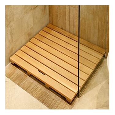 Imagem de Tapete de bambu de luxo, tapete de chuveiro de madeira, tapete de banho de bambu natural, tapete de banho de bambu, tapete de banheira antiderrapante para banheira, chuveiro, sauna, para interior ou