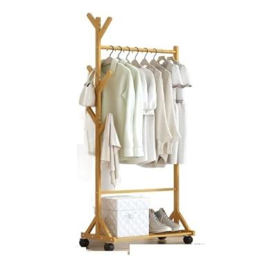 Imagem de ZDJZMGZ Cabide independente para casacos, cabide de madeira, cabide de mão, cabide de mão, varões de pendurar dois galhos de árvore com ganchos ajustáveis para nivelamento de salão, suporte para