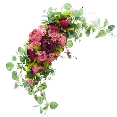 Imagem de NLAIOUSL Ganhos de flores artificiais para cenários de recepção de casamento decoração de mesa de festa sinal de boas-vindas arranjo de flores