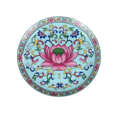 Imagem de Bandeja de cerâmica de 20,3 cm com fundo plano colorido esmaltado para oferecer frutas (uma cor)