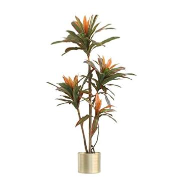 Imagem de SLGGPJBU Plantas falsas plantas artificiais plantas artificiais ferro borda vermelha árvore grande escala árvore artificial árvore artificial para sala de estar piso móveis plantas artificiais