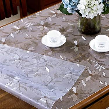 Imagem de Tapete de mesa transparente, capa de mesa grossa, elegante, toalha de mesa para 2, 4, 6 pessoas, multiuso (padrão floral 1,5 mm, 60 x 60 cm)