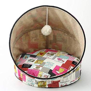 Imagem de U5GAAALPPQ9 Canis para gatos fechados para arranhadores com bolas de brinquedo para gatos, cor de flor