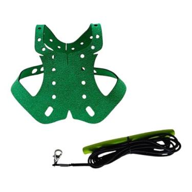 Imagem de Ｂｅｓｇａ Coleira e guia para pombos, coleira de treinamento portátil e leve, corda de tração para voo ao ar livre para pássaros de estimação, Verde