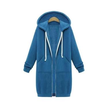 Imagem de Parkas Femininas De Outono Inverno Com Capuz Grosso, Ajuste Solto, Zíp