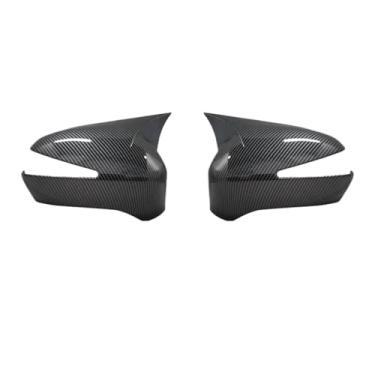 Imagem de Compatível com honda civic 8th gen 2006-2012 fd6 2 peças de plástico abs estilo morcego espelho cobre tampas retrovisor piano preto(Carbon One Pair)