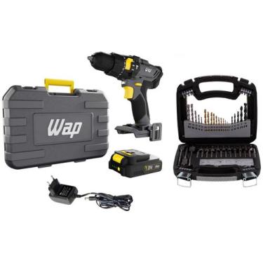 Imagem de Kit Furadeira e Parafusadeira WAP a Bateria  - K21 ID01 + Jogo de Broc