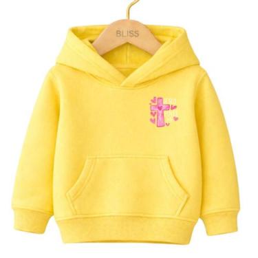 Imagem de Moletom Canguru Infantil Estampa Jesus Loves Me 1015 Conforto Térmico 