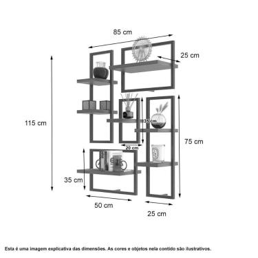 Imagem de Lego De 7 Prateleiras Industrial Preto/cobre