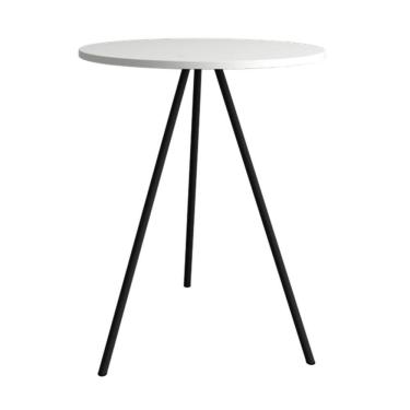 Imagem de Mesa Lateral Gabriela Preta Tampo De Madeira Branco