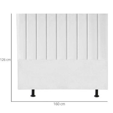 Imagem de Cabeceira Estofada Cama Casal Box Queen 160 Cm Catarina Suede E Frame branco