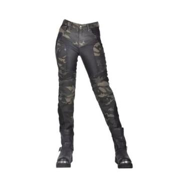 Imagem de Calças Femininas Slim Fit Camo Em Malha Para Motociclismo, Calças Clás