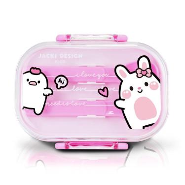 Imagem de Pote Para Lanche De 2 Andares Amiguinhos 400 Ml - Jacki Design Coelho Rosa