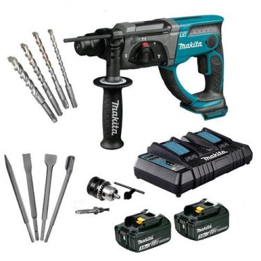 Imagem de Martelete combinado Makita DHR202Z 18V + 2 baterias de 3,0Ah + Carrega