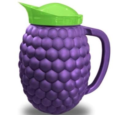 Imagem de Jarra com Alça Para Suco Água 1,5L Modelo Uva Roxa e Verde - INJETEMP