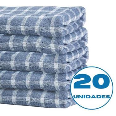 Imagem de Kit Pano de Chão Xadrez Branco Alvejado Limpeza Profunda 45x70cm - GGN