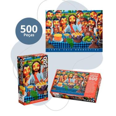 Imagem de Quebra Cabeça 500 Peças Santa Ceia Nordestina Grow Arte Eduardo Lima