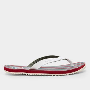 Imagem de Sandália Kenner Fluminense Red Masculina, Branco, Verde, 41
