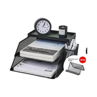 Imagem de Organizador De Mesa Empilhável De Metal Com Bandeja Para Papéis, Supor
