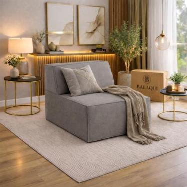 Imagem de Poltrona Modular Puff Compacto Bouclê Confortável - Balaqui - Balaqui 