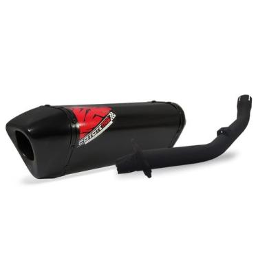 Imagem de Escape / Ponteira Coyote TRS Tri-Oval Alumínio - XRE 300 - Honda, Pret