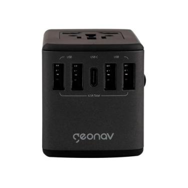 Imagem de Carregador Universal com Adaptadores de Viagem USB + USB-C Preto TLCH6