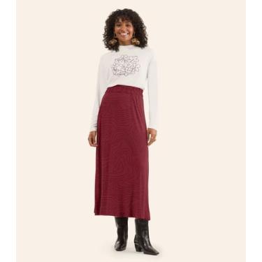 Imagem de Saia Midi Feminina Em Viscotorcion Rovitex Vermelho, M, Vermelho