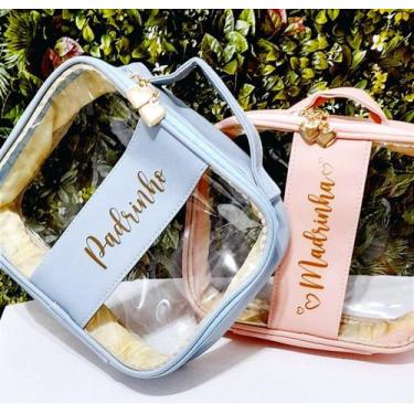Imagem de Necessaire Impermeável de PVC e PU - Personalizada - no-brand, Rose, 1