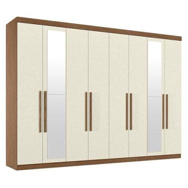 Imagem de Guarda Roupa Casal 8 Portas 4 Gavetas Master New Com Espelho Jatobá Ar