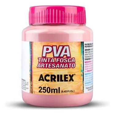 Imagem de Tinta Fosca Artesanato Acrílex Rosa Claro 250ml Pva - acrilex