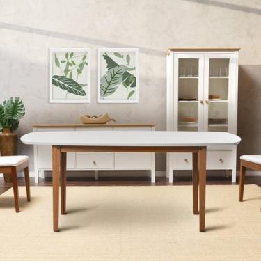 Imagem de Mesa Oval 6 Lugares 1,6m Tampo MDF Tiê CabeCasa MadeiraOriginals Marro