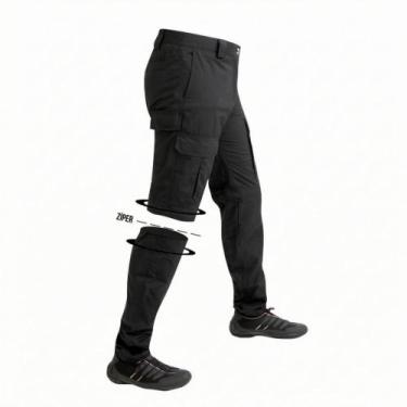 Imagem de Calça Pesca C Ziper Joelho Preto Lisa 36 Premium - Mar Negro, 36