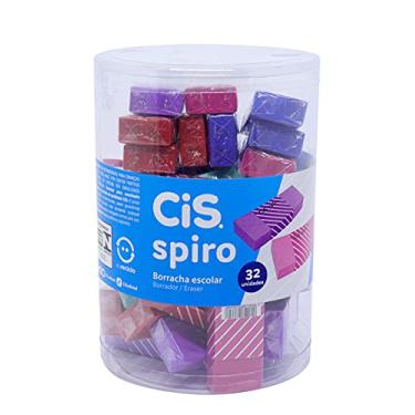 Imagem de Borracha Escolar SPIRO, CIS, Multicor, Pote com 32 unidades, Multicolorido