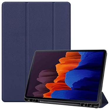 Imagem de Tampas de tablet Para SumSung Galaxy Tab S7 Plus 12.4"2020 (SM-T970 / T975) Tampa do caso da tabuleta, macia Tpu. Capa de proteção com auto vigília/sono Capa protetora da capa (Color : Blue)