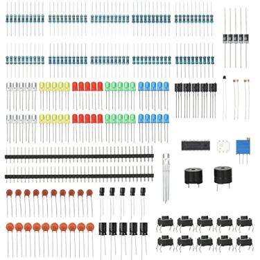 Imagem de KKcare Novo kit básico de componentes eletrônicos para Arduino UNO MEGA2560 Raspberry Pi com LED Potenciômetro de Precisão Buzzer Resistor Capacitor