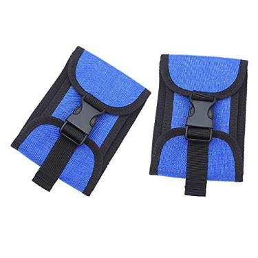 Imagem de Yajun Bolsos para peso de mergulho, bolsa vazia, bolsa para cinto de mergulho, livre de suas mãos para mergulho com snorkel, pesca, pesca submarina, 1 par, azul