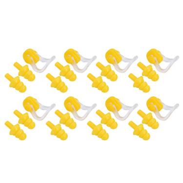 Imagem de Tampões de ouvido com clipe de nariz, silicone 8 conjuntos protetores de mergulho com clipe de nariz Tampões de ouvido com clipe de nariz macio para natação Tampões de ouvido de natação