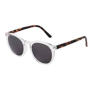 Imagem de French Connection Óculos de sol feminino Freya redondo, transparente/tartaruga, 51 mm