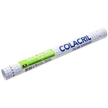 Imagem de Colacril Filme Adesivo, Transparente, F02260, Espessura de 40 micras, Rolo de 45 cm x 10 m,