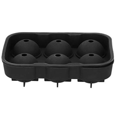 Imagem de Bandeja de molde de gelo, 6 moldes para máquina de gelo de silicone de grau alimentício com design de tampa para Coquetéis de vodca de baunilha