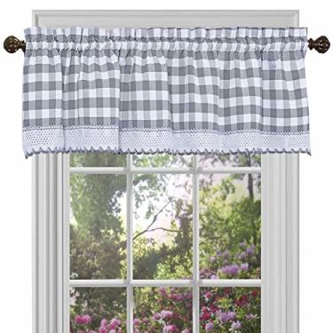 Imagem de Achim Home Furnishings Cortina de janela valance Buffalo, 147 x 35 cm, cinza
