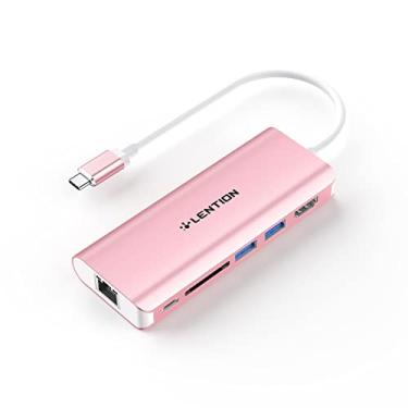 Imagem de LENTION Hub USB C com 4K HDMI,RJ45 10000mb/s leitor de cartão SD, 2 USB 3.0, carregamento tipo C e Ethernet compatível com MacBook Pro 2022-2016, novo Mac Air/Surface/Steam, mais,