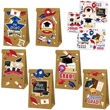 Imagem de Bolsas de formatura Goodie 2022 - Pacote com 18 | Bolsas de graduação com adesivos | Lembrancinhas de festa de formatura | Artigos de festa de formatura 2022 | Bolsas de formatura, Sacolas de biscoito de graduação