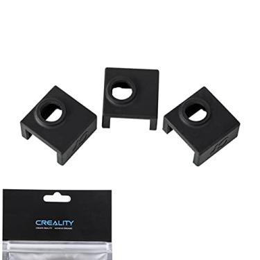 Imagem de 3 peças oficiais Creality Ender 3 bloco de aquecimento capa de silicone, meia de silicone para bloco de calor MK7/MK8/MK9 extrusora Hotend meia isolamento térmico para Ender 3, Ender 3 V2, Ender 3 Pro, CR-10/S/Pro, CR-10 Max